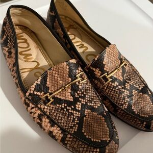 Sam Edelman Snakeskin Pattern Loafers - Black and Brown
